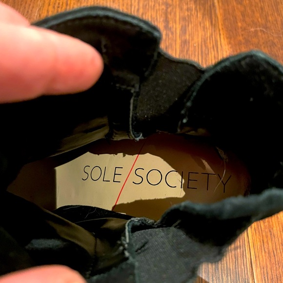 Sole Society Block Heel Black Suede Boot - Picture 4 of 4